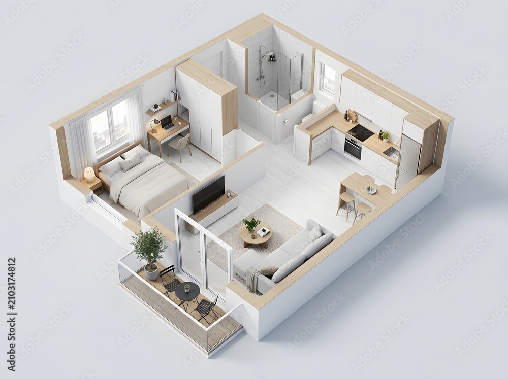Drop plan drawing — 2 BR